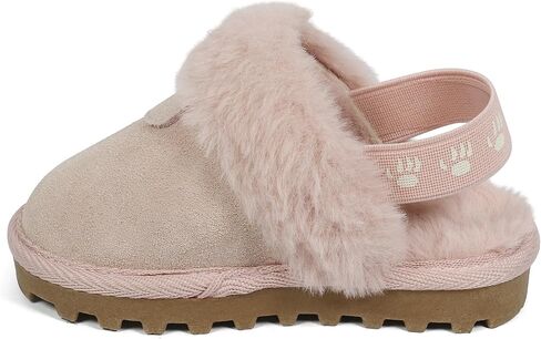 Bearpaw للجنسين فو فرو مبطنة من جلد الغزال أحذية الأطفال - أحذية الأطفال القاع الصلبة للبنين والبنات - النعال المشي الجلدية in Saudi Arabia