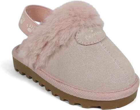 Bearpaw للجنسين فو فرو مبطنة من جلد الغزال أحذية الأطفال - أحذية الأطفال القاع الصلبة للبنين والبنات - النعال المشي الجلدية in Saudi Arabia
