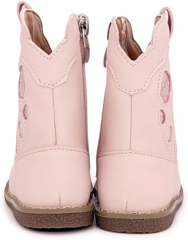 Baby Cowboy Cowgirl Boots Infant Boys Girls Western Booties Round Toe Riding Mid Calf Boots for All Seasons for 6 9 12 15 18 24 Months in Kuwait