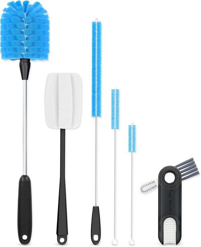 AQUAFIT 6 Pack Water Bottle Brush, Bottle Brushes for Cleaning, Straw Cleaner Brush, Bottle Brush Cleaner, Water Bottle Cleaner Brush, Baby Bottle Brush Set, Bottle Cleaner Brush (Blue) in Saudi Arabia