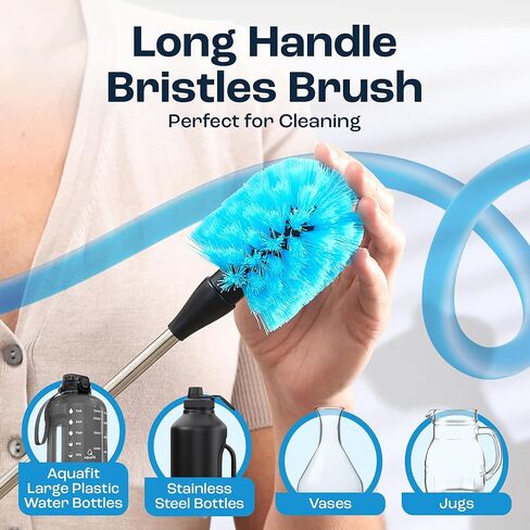 AQUAFIT 6 Pack Water Bottle Brush, Bottle Brushes for Cleaning, Straw Cleaner Brush, Bottle Brush Cleaner, Water Bottle Cleaner Brush, Baby Bottle Brush Set, Bottle Cleaner Brush (Blue) in Saudi Arabia