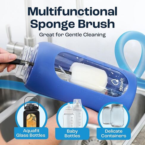 AQUAFIT 6 Pack Water Bottle Brush, Bottle Brushes for Cleaning, Straw Cleaner Brush, Bottle Brush Cleaner, Water Bottle Cleaner Brush, Baby Bottle Brush Set, Bottle Cleaner Brush (Blue) in Saudi Arabia