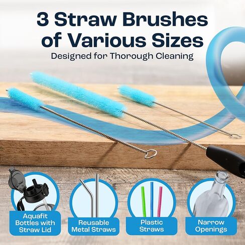AQUAFIT 6 Pack Water Bottle Brush, Bottle Brushes for Cleaning, Straw Cleaner Brush, Bottle Brush Cleaner, Water Bottle Cleaner Brush, Baby Bottle Brush Set, Bottle Cleaner Brush (Blue) in Saudi Arabia
