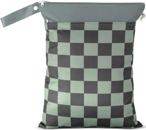 Cloth Diaper Wet Bags – Waterproof & Reusable Bag with 2 Zippered Pockets, 100% Polyester with Handle, Perfect for Stroller, Travel, Baby Essentials & Breast Pump Storage (Sand Triangular) in Saudi Arabia