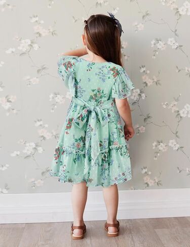 AGQT Toddler Girls Ruffle Dress Sleeveless Flower Girls Swiss Dots Flowy Pleated Party Dress Size 1-6T in Saudi Arabia