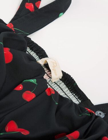 فستان نسائي عتيق من Belle Poque بدون أكمام ومزين بالزهور ومكشكش صيفي لطيف على شكل حرف A ومتأرجح متوسط ​​الطول in Saudi Arabia