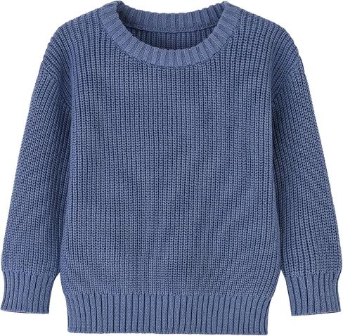 Toddler Baby Boys Girls Cotton Knitted Sweater Warm Soild Pullover Top Autumn Winter Outfits in Saudi Arabia