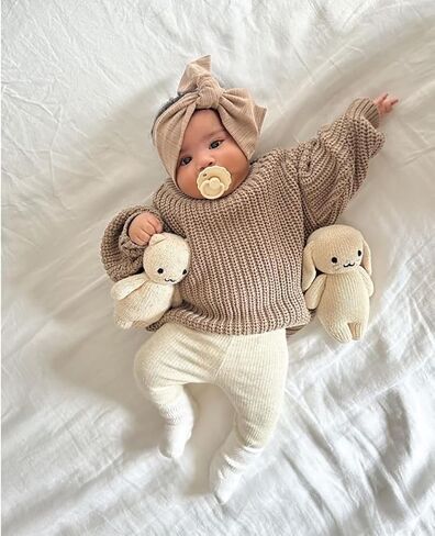Toddler Baby Boys Girls Cotton Knitted Sweater Warm Soild Pullover Top Autumn Winter Outfits in Saudi Arabia