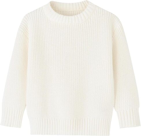 Toddler Baby Boys Girls Cotton Knitted Sweater Warm Soild Pullover Top Autumn Winter Outfits in Saudi Arabia