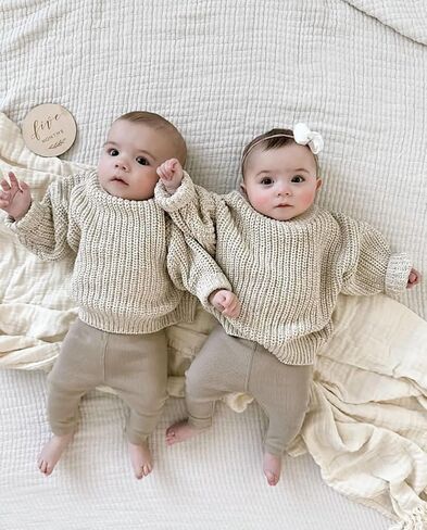 Toddler Baby Boys Girls Cotton Knitted Sweater Warm Soild Pullover Top Autumn Winter Outfits in Saudi Arabia
