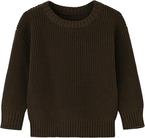 Toddler Baby Boys Girls Cotton Knitted Sweater Warm Soild Pullover Top Autumn Winter Outfits in Saudi Arabia