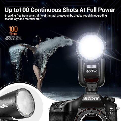 Godox V1 Pro V1Pro S round Head Camera Flash for Sony ، 2.4G TTL Sony Speedlite HSS 1/8000S ، 2980mAh Li-Ion بطارية ، فلاش SU-1 القابل للفصل in Saudi Arabia