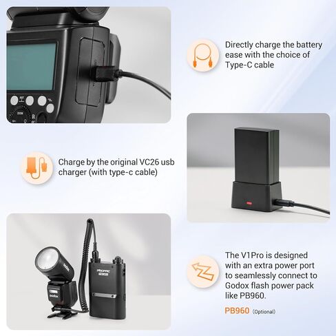 Godox V1 Pro V1Pro S round Head Camera Flash for Sony ، 2.4G TTL Sony Speedlite HSS 1/8000S ، 2980mAh Li-Ion بطارية ، فلاش SU-1 القابل للفصل in Saudi Arabia