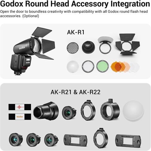Godox V1 Pro V1Pro S round Head Camera Flash for Sony ، 2.4G TTL Sony Speedlite HSS 1/8000S ، 2980mAh Li-Ion بطارية ، فلاش SU-1 القابل للفصل in Saudi Arabia