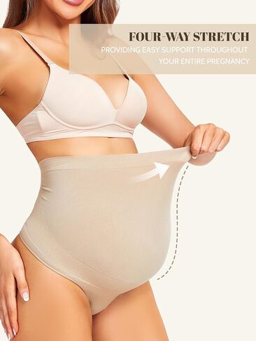 Maternity Underwear Thong for Women, Pregnancy Shapewear Over The Belly Support Seamless Pregnant Panties 5-Pack in Saudi Arabia