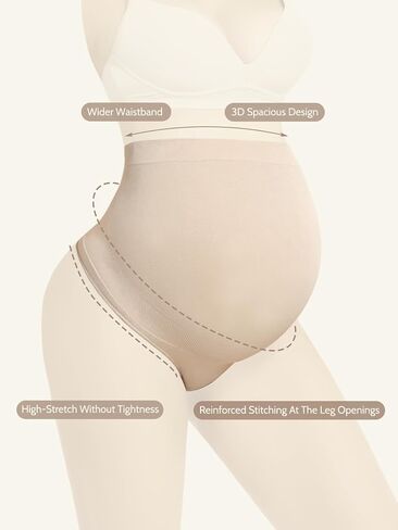 Maternity Underwear Thong for Women, Pregnancy Shapewear Over The Belly Support Seamless Pregnant Panties 5-Pack in Saudi Arabia