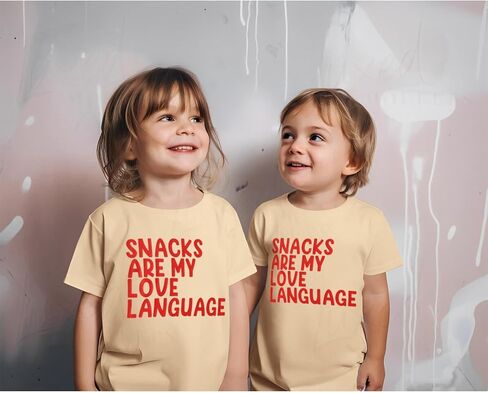Toddler Girl Boy Valentines Day Shirt Snacks are My Love Language Funny Cute Letter Kids T-Shirts Graphic Outfit in Kuwait