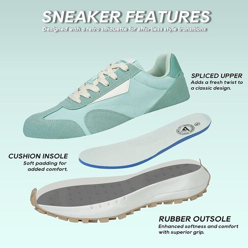 JABASIC Women Lace Up Fashion Sneakers Comfortable Vintage Walking Sports Shoes in Kuwait