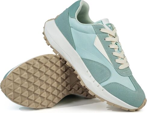 JABASIC Women Lace Up Fashion Sneakers Comfortable Vintage Walking Sports Shoes in Kuwait