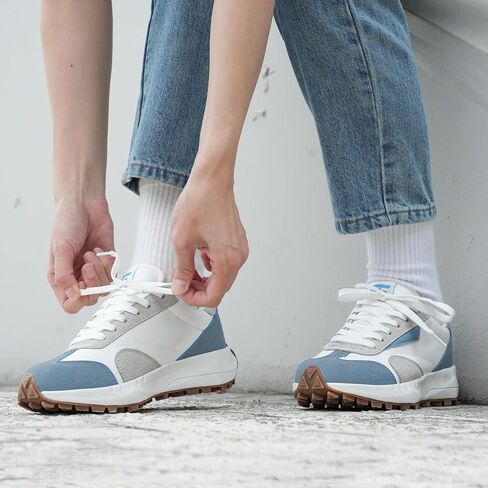 JABASIC Women Lace Up Fashion Sneakers Comfortable Vintage Walking Sports Shoes in Saudi Arabia
