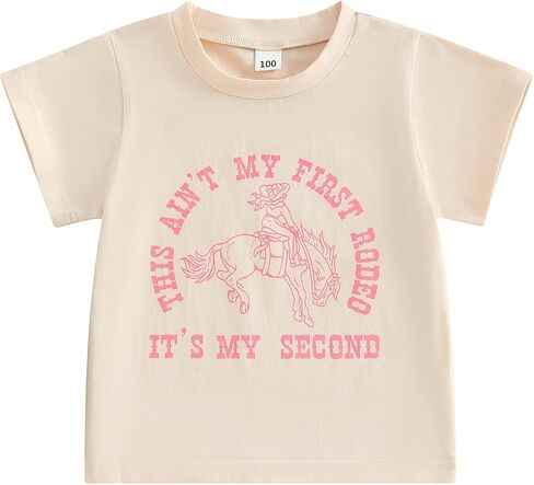 This Ain't My First Rodeo Its My Second Toddler Girl Boy 2nd Birthday Shirt | 2 Year Old Toddler Baby Girl Boy 2nd Birthday Outfit, Western Summer Clothes in Saudi Arabia