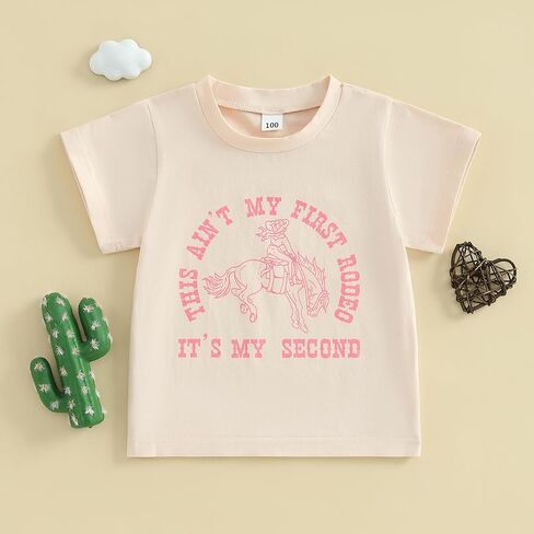 This Ain't My First Rodeo Its My Second Toddler Girl Boy 2nd Birthday Shirt | 2 Year Old Toddler Baby Girl Boy 2nd Birthday Outfit, Western Summer Clothes in Saudi Arabia