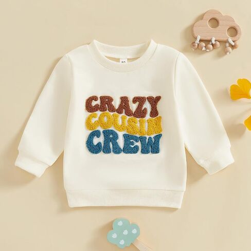 Toddler Baby Boy Girl Cousin Crew Shirt for Kids Crazy Big Cousin Era Shirts Sweatshirt Siblings Matching Outfit in Kuwait