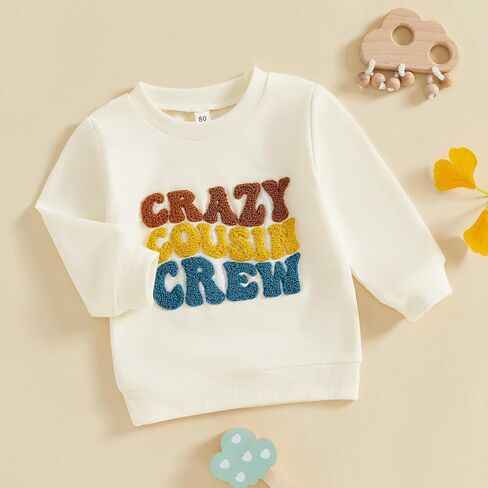 Toddler Baby Boy Girl Cousin Crew Shirt for Kids Crazy Big Cousin Era Shirts Sweatshirt Siblings Matching Outfit in Kuwait