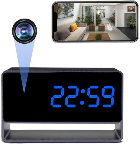 كاميرا على مدار الساعة - ساعة كاملة من أجهزة WiFi HD 1080p مع الكاميرا ، وكاميرا مربية مخفية مع فيديو واضح للفيديو الكشف عن حركة الرؤية الليلية للأمن الداخلي والخارجي in Kuwait