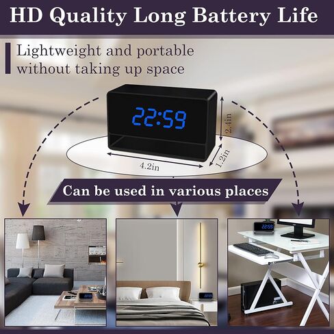 كاميرا على مدار الساعة - ساعة كاملة من أجهزة WiFi HD 1080p مع الكاميرا ، وكاميرا مربية مخفية مع فيديو واضح للفيديو الكشف عن حركة الرؤية الليلية للأمن الداخلي والخارجي in Kuwait