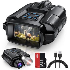 4K Night Vision Goggles for Adults, 2000FT Infrared Night Vision Binoculars with 64GB Card, Tactical Light, 8X Digital Zoom for Outdoor, Camping and Travel