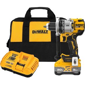 DEWALT 20V MAX XR 1/2 Inch Cordless Hammer Drill Kit with 8AH Battery and Charger (DCD1007WW1)
