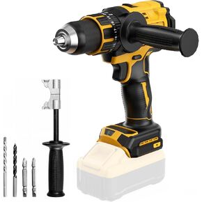 Hammer Drill Compatible with Dewalt 20V Max Battery(No Battery) Cordless Drill/Driver with Brushless Motor, 1/2" Keyless Metal Chuck,4pcs Bit for Drilling Brick Wall, Metal, Wood, Screws