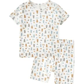 pureborn Baby Bamboo Pajamas Set Pjs - Kids Toddler Girl Snug Fit Viscose Sleepwear 2pcs 18M-7Y