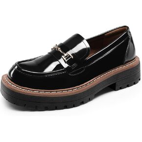 DREAM PAIRS Loafers for Women Platform Chunky Heel Slip On Loafers Business Office Casual Dressy Loafer Shoes