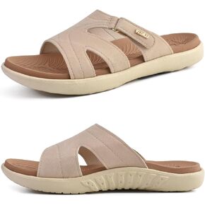 Kuailu Womens Fashion Slides Ladies Lightweight Mata Mat Sonchals تنزلق على صندل وسادة سميكة من الصنادل