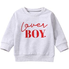 Karuedoo Toddler Baby Boy Girl Valentiens Day Outfit Crewneck Sweatshirt Pullover Top Letter Print Long Sleeve T-Shirt Blouse