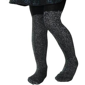 Ehdching Children Black Cotton Sparkly Baby Girls Sparkly Glitter Pantyhose stockings Tights for Baby Girls Kids