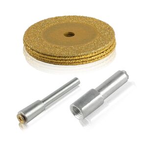 4X Diamond Cutting Discs, Mini Glass Cutting Discs, 2mm Diamond Cutting Blades, Tile Diamond Cutting Wheel Cut Off Wheels for Glass Tiles Marble Crystal Ceramic Rotary Tool + 2 Pcs 1/4" Hex Shank