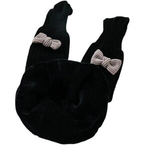 Toddler Baby Girl Fleece Lined Tights Winter Ribbed Knit Footed Leggings Bow Dec Stockings Pantyhose Socks