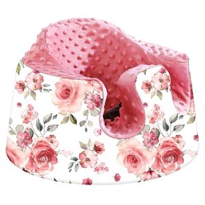 Seat Cover Compatible with Bumbo Seat and Nuby Seat, Breathable and Removable Baby Bumbo Seat Cover, Baby Floor Seat Cover for Baby Girls Boys (Pink Floral)