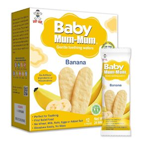 Hot-Kid Baby Mum-Mum Rice Rusks, Vegetable, 24 Pieces (Pack of 6) Gluten Free, Allergen Free, Non-GMO, Rice Teether Cookie for Teething Infants