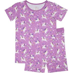 Little Sleepies Short Sleeve Shirt & Shorts Pajama Set for Kids, Viscose Derived from Bamboo Toddler 2-Piece PJs