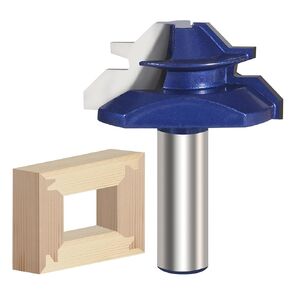 45 Degree Lock Miter Router Bit 1/4'' Shank 3/4'' Stock, Woodworking Milling Cutter Tenon Tool for Making a Wood Drawer, Window, Cupboard