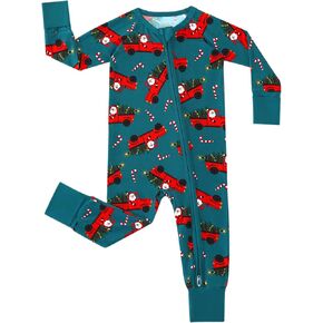 Baby Boys Girls Romper-Viscose Made from Bamboo, Long Sleeve Jumpsuit Toddler 2-Way Zipper Rompers