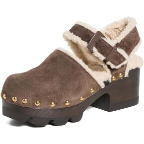 Tory Burch Women's Shearling Lug Sole Clogs 70mm