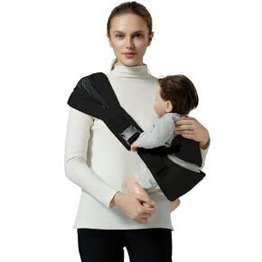 Toddler Sling Carrier, Toddler Carrier Sling Easy to Use, Baby Sling Carrier Hip Carrier for Baby Carrier Toddelr with Backrest, Black