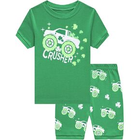 DDSOL Toddler Boys Pajamas Child Pjs Little Boy Sleepwear Cotton Jammies Kids Short Sets Summer 2-7 Years
