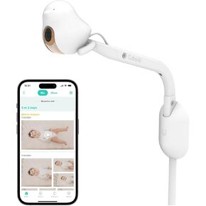 CuboAi Smart Baby Monitor 3 with Wall Mount, 2.5K QHD Night Vision WiFi Camera, 2-Way Audio, Temperature & Humidity Sensor, Cry Detection, Sleep Safety Alerts for Covered Face, App Control