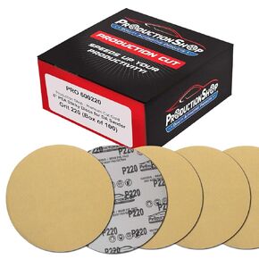 Premium 400 Grit 6" PSA Gold Sanding Discs, Box of 100 - Self Adhesive Stickyback Abrasive Sandpaper for DA & Random Orbital Sanders - Sand Auto Paint Metal, Wood Woodworking Furniture